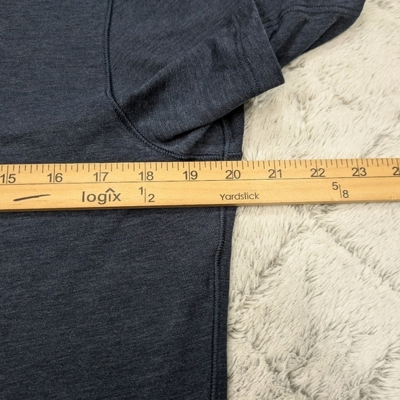 Lululemon Shirt Men's M Blue Navy Heather 5 Year Basic Tee Pima Cotton - Picture 4 of 7